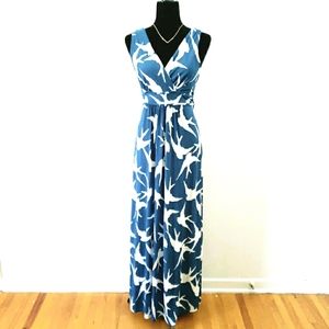 KISMET Deep Teal Maxi Dress White Bird V-neck